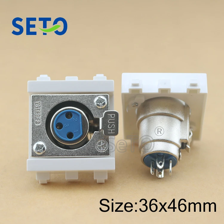 

SeTo 128 Type Female XLR Microphone Module 3 Chip Welding XLR Keystone For Wall Plate Socket