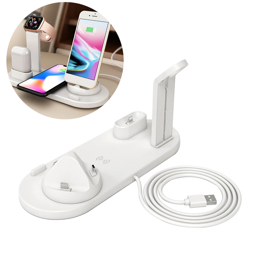 

3in1 10W Qi Wireless Charger Dock Station Fast Charging for Apple Watch 1 2 3 4 For iPhone XR X For Samsung S9 S10e For AirPods