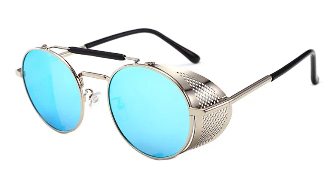 AIMISUV, Ретро стиль, стимпанк, солнцезащитные очки для мужчин, фирменный дизайн, круглые очки, паровые, панк, металлические солнцезащитные очки для женщин, UV400, Gafas de Sol - Цвет линз: ZSS0005C5