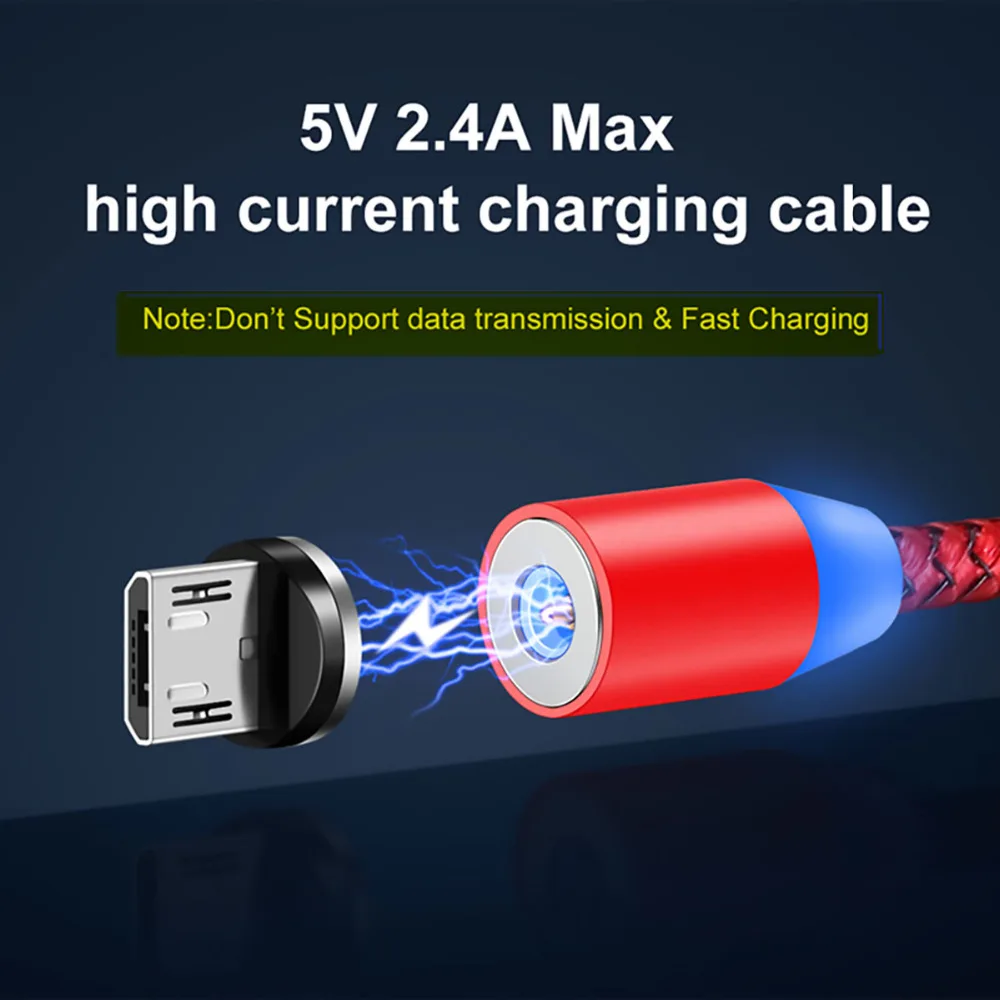 Micro USB Type C светодиодный магнитный кабель для Samsung Galaxy S20 S10 S10E S9 S8 S7 S6 Note 20 10 9 8 5 A10 A20 A30