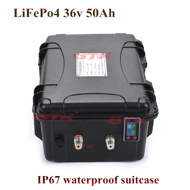 

Waterproof 36V 50Ah Lifepo4 battery 36V Lithium iron phosphate battery Electric Bike scooter power motor with BMS + 10A Charger