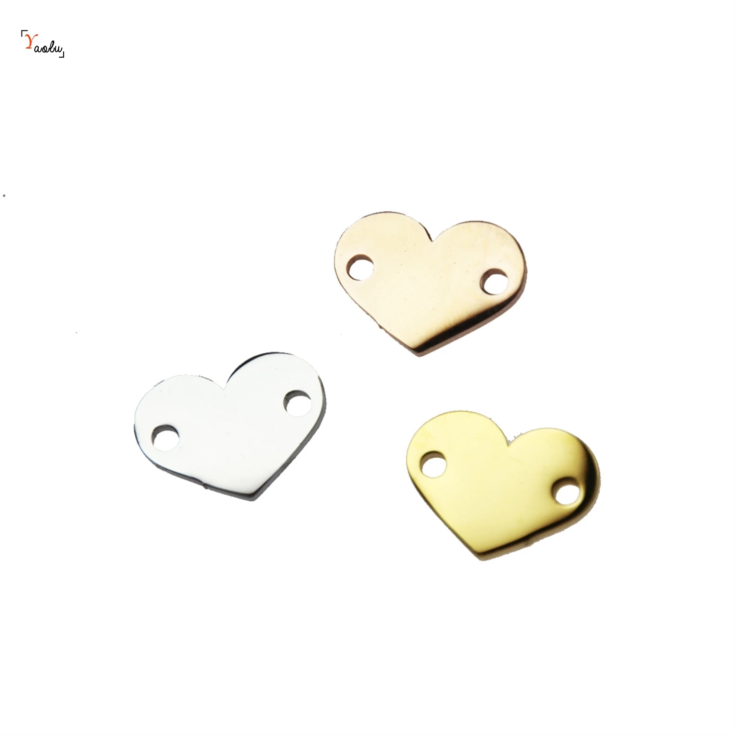 5pcs/lot blank heart charm connector Stainless Steel Connector Heart Blank Flat Charms 12mm | Украшения и аксессуары