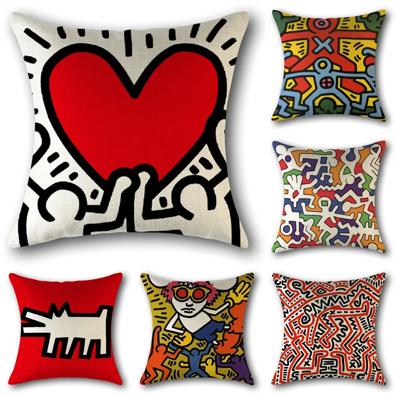 Наволочка для дивана Keith Haring Современная креативная простая наволочка из хлопка