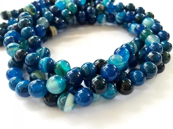 Модные diy 8 мм круглые синие Агаты агати оникс бусины 50 шт свободные много|beads lot|onyx