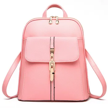 

High Quality Casual PU Pratical Women Backpacks Schoolbag Traveling Bag Zipper