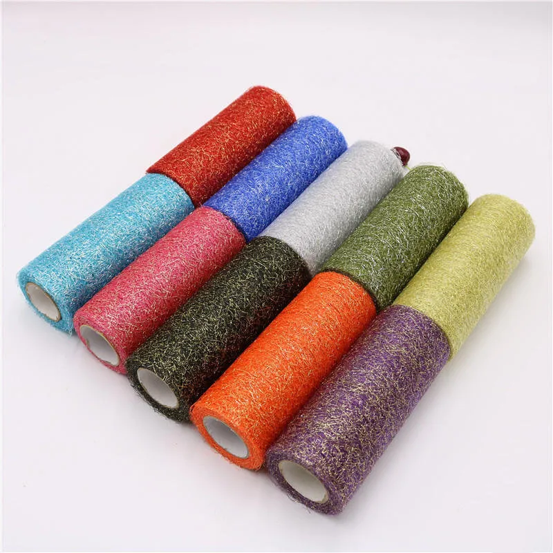 

10 Yards 15cm Width Organza Gold Sliver Wire Tulle Mesh Roll Tutu Skirt Fabric DIY Craft Christmas Wedding Party Decoration62533