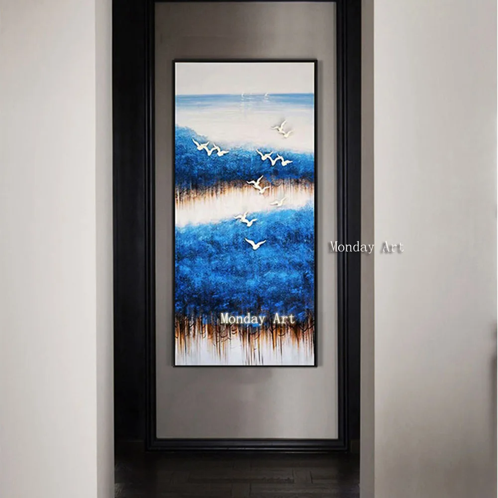 QQ Hand-Painted-Oil-Painting-on-canvas-Abstract-Blue-forest-and-birds-Unique-gift-Wall-Picture-for1 (4)