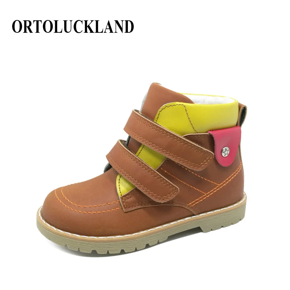 Ortoluckland/детская обувь; кроссовки для мальчиков; сезон весна-осень; детская обувь из натуральной кожи; модные короткие ботинки для малышей; теплые зимние ботинки