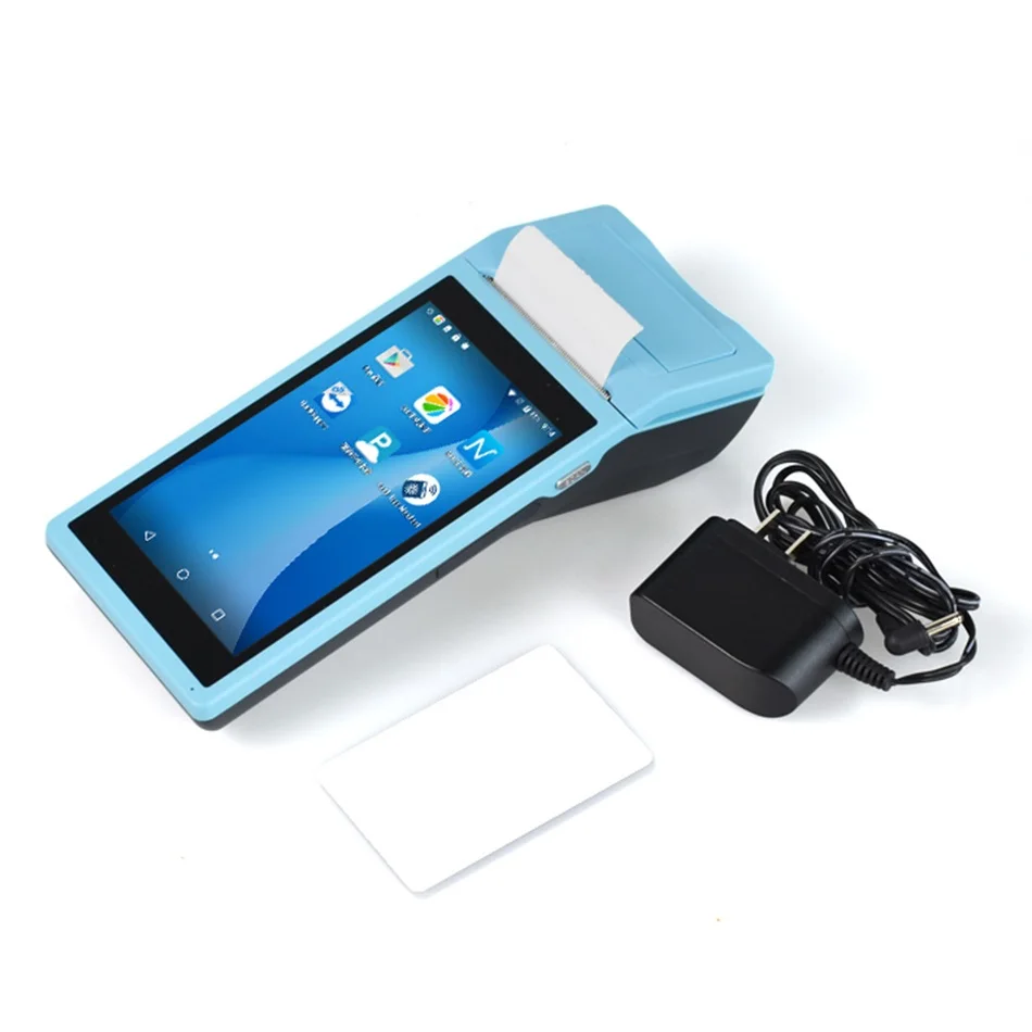 Портативный pos-терминал для Android с принтером - Цвет: Q2 blue 3G NFC