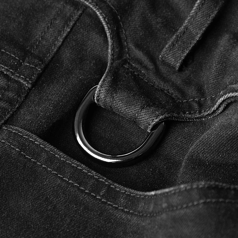 Панк рейв мужские Индивидуальные винтажные брюки тяжелый металл с карманом улица рок черные узкие брюки хип-хоп брюки уличная одежда брюки