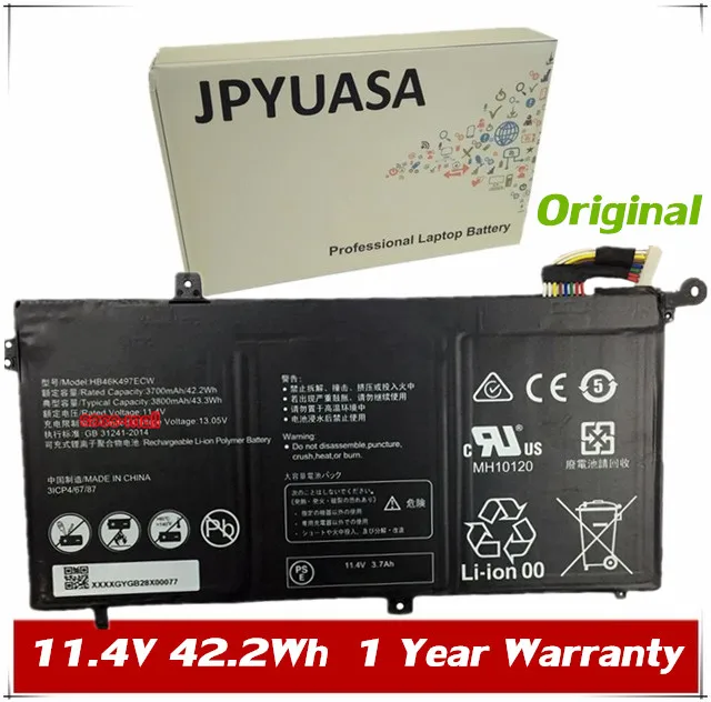 JPYUASA 11.4V 42.2Wh 3700mAh Original HB46K497ECW Laptop Battery For