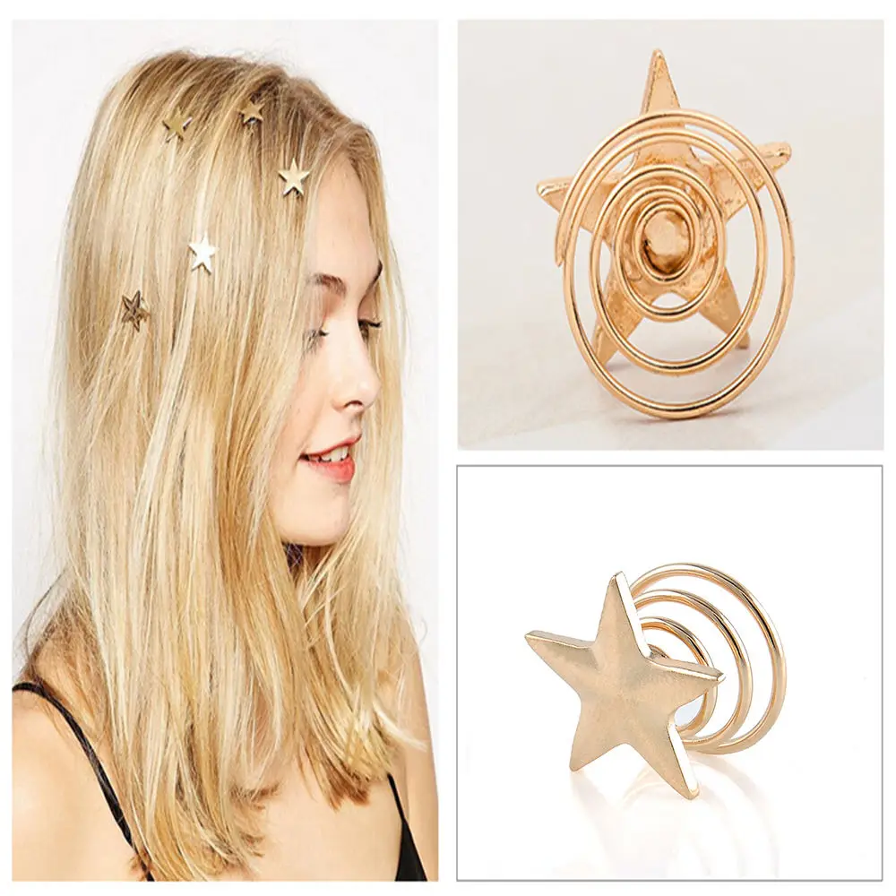 

Fashion 5 PCS Bridesmaid Gift Wedding Hair Pins Bridal Hair Clips Star Hairpin Spiral Hair Claw Stick Hair Accessories