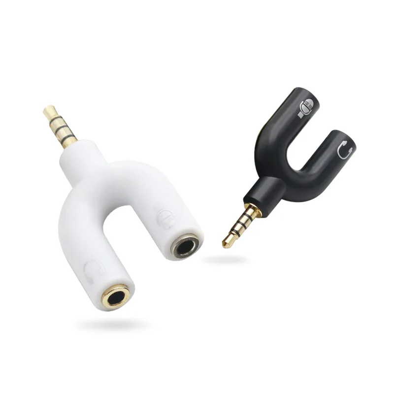 

CatXaa 3.5mm U Shape Audio Converter Connector Colorful Cable 1 To 2 Couple Headphones Computer Demultiplexer For Samsung Xiaomi