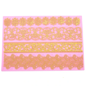 

1PCS Pink Large Sugar Crafts Cake Mould Mat Lace Silicone Flower Baking Tool