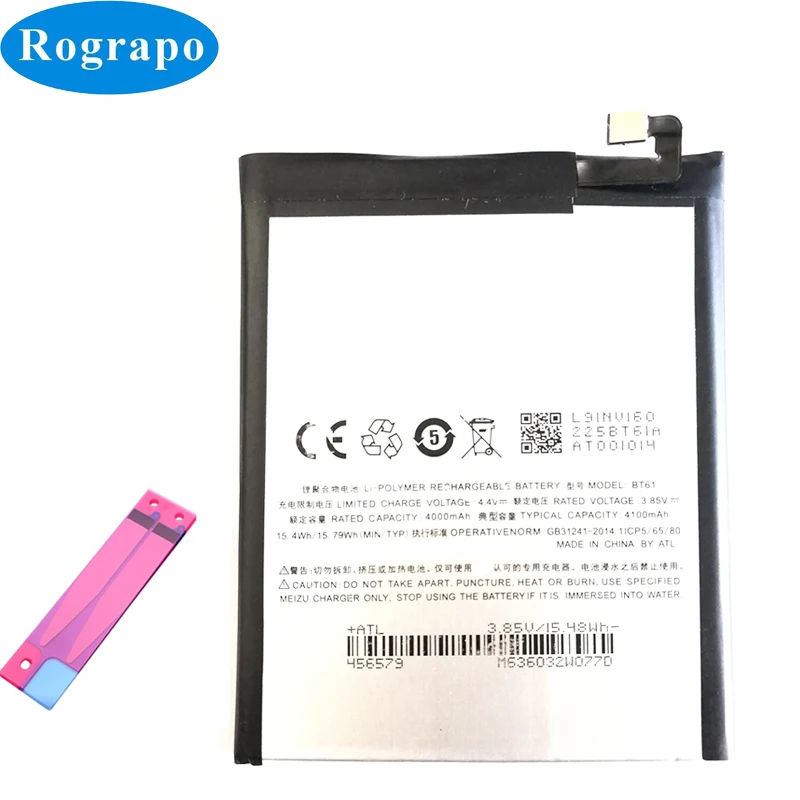 

4000mAh BT61 ( L edition ) Replacement Batteries For Meizu Meizy M3 Note L681H L681 L-version Version L Mobile Phone Battery