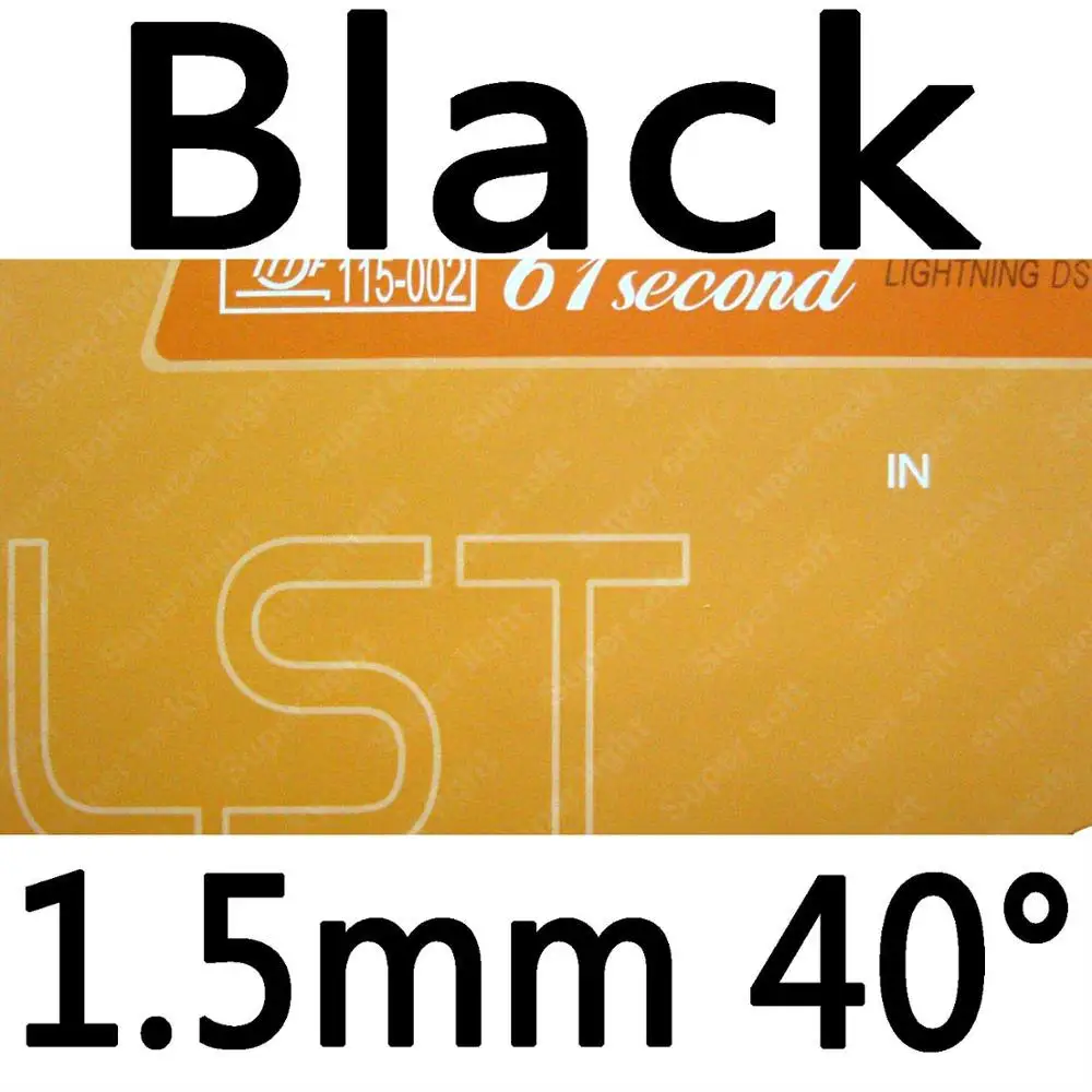 61second молния DS LST супер липкий накладки Резина с губкой на ракетки для настольного тенниса - Цвет: black 1.5mm H40