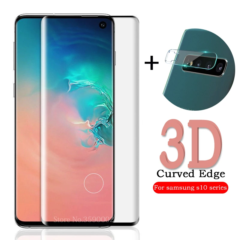 3D защитное стекло с закругленными краями для Samsung Galaxy s10 plus объективом камеры