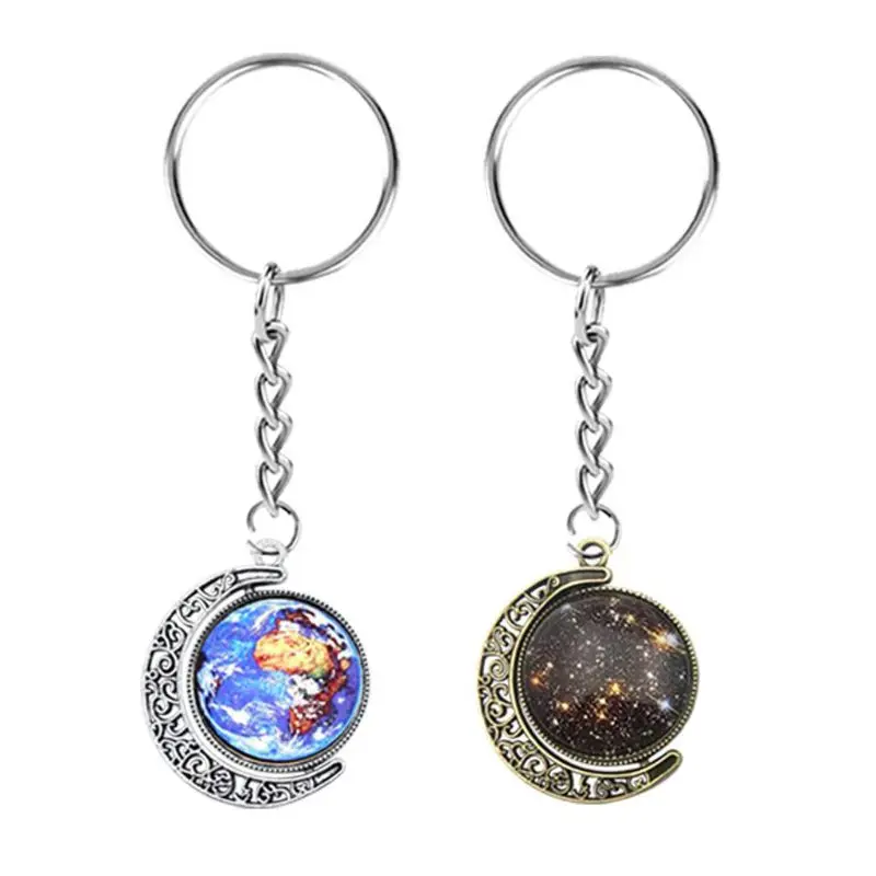 

1 Set Moon Rotation Double Side Round Blank Bezel Pendant Trays Photo Jewelry Making