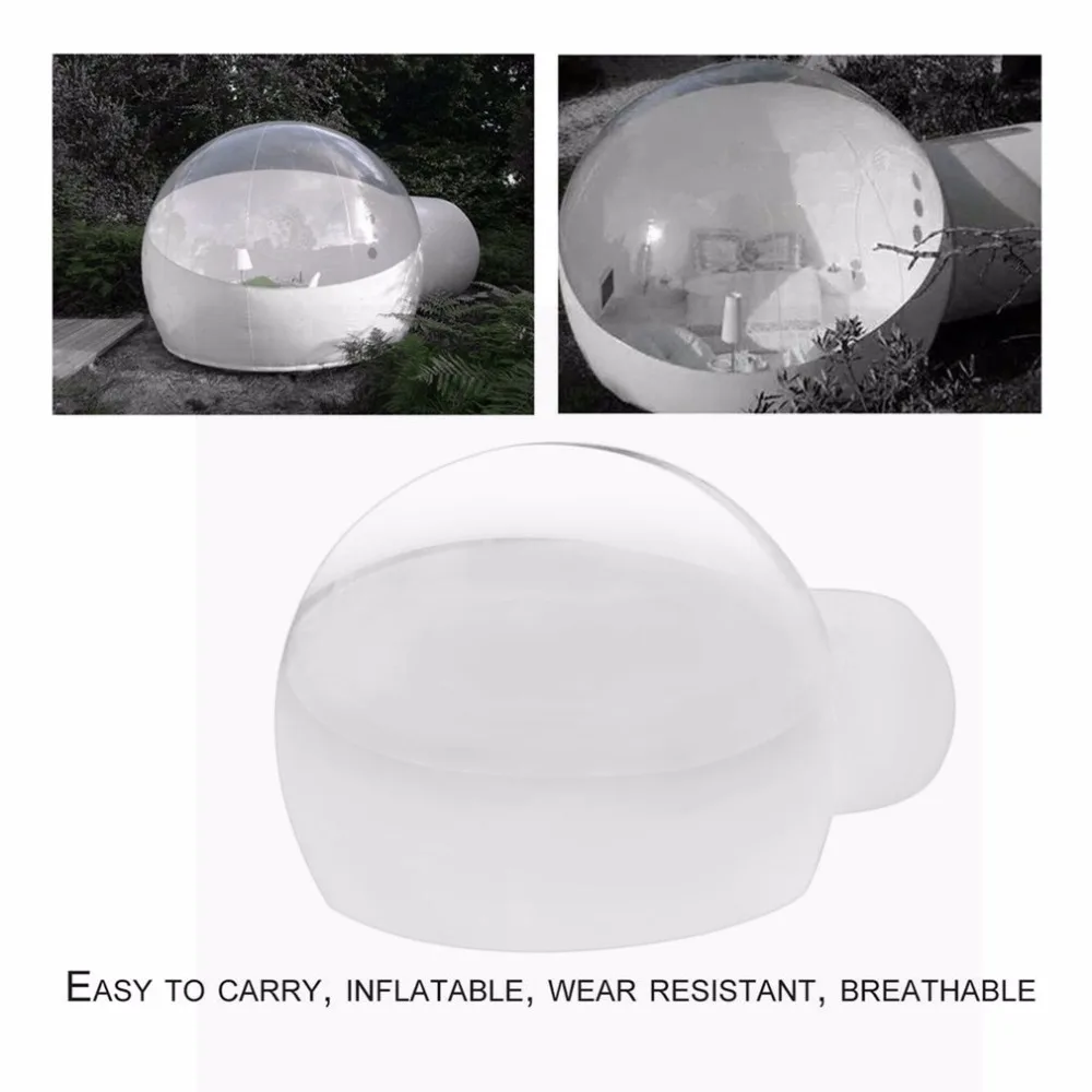 

Stargaze Outdoor Single Tunnel Inflatable Bubble Camping Tent - Half-n-half Look Blowing Transparent Round Bubble Tent