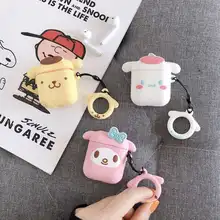 Чехол для AirPods с милым мультяшным рисунком Cinnamoroll Melody Purin, чехол для наушников s для Apple Airpods, защитный чехол с кольцом на палец