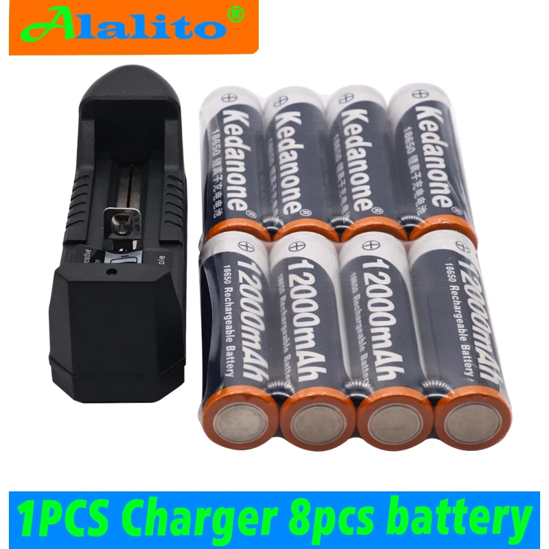 3,7 V 18650 аккумулятор 12000 mAh литий-ионная аккумуляторная батарея 18650 для с лампочкой литиевая ионная батарея+ зарядное устройство EU