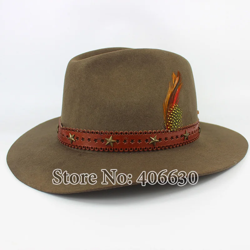 Зимние качественные мужские шерстяные фетровые ковбойские шапки с кожаным ремешком Chapeu Masculino PWSX001