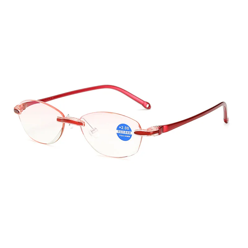 HJYBBSN бренд анти-синий светильник радиационные очки для чтения для мужчин и женщин модные женские очки без полей oculos - Цвет оправы: red 100