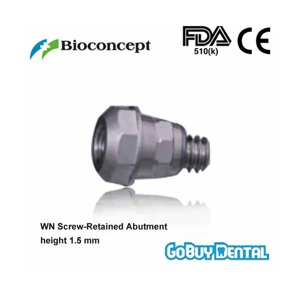 

Straumann Compatible WN 1.5 Screw-Retained Abutment , height 1.5mm(Wide Neck)