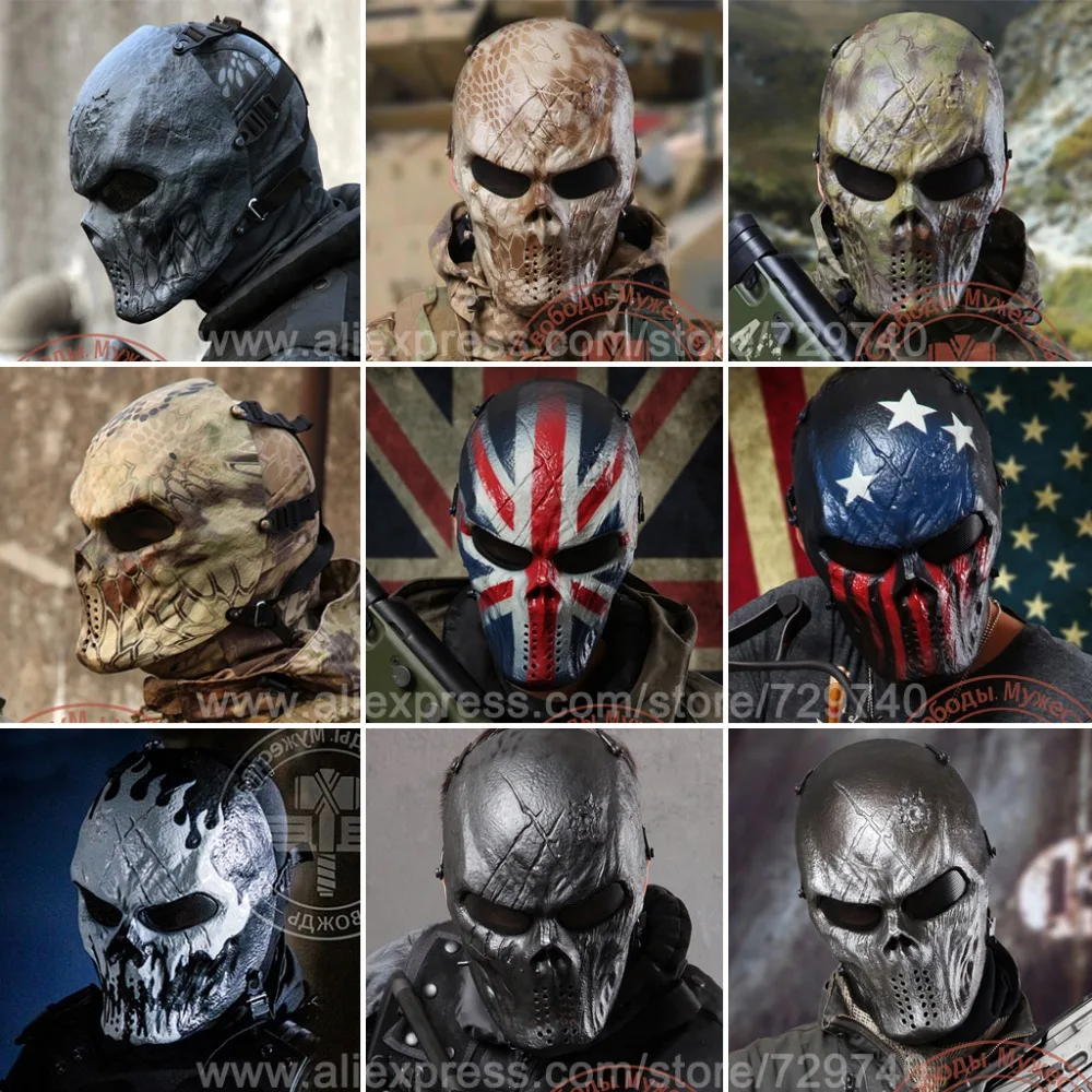 Chief Typhon Black God Ghost Masks Tactical Outdoor Military Scary Paintball Balaclava Airsoft Skull Protection Full Face Mask | Аксессуары
