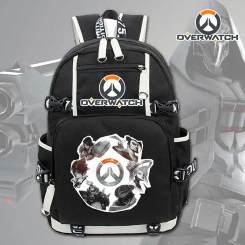 

New Game OW D.Va Genji Reaper Backpack Travel Student School Bag Bookbag Packsack Knapsack Unisex Shoulder Laptop Bags Gift