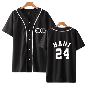 

EXID hani hyterin solji junghwa le unisex summer short-sleeved baseball uniform jacket loose casual sports baseball uniform