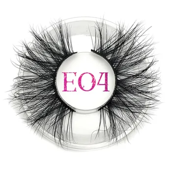 

Mikiwi 25mm False Eyelashes E04 Thick Strip 25mm 3D Mink Lashes Custom Packaging Label Makeup Dramatic Long25MM Mink Lashes