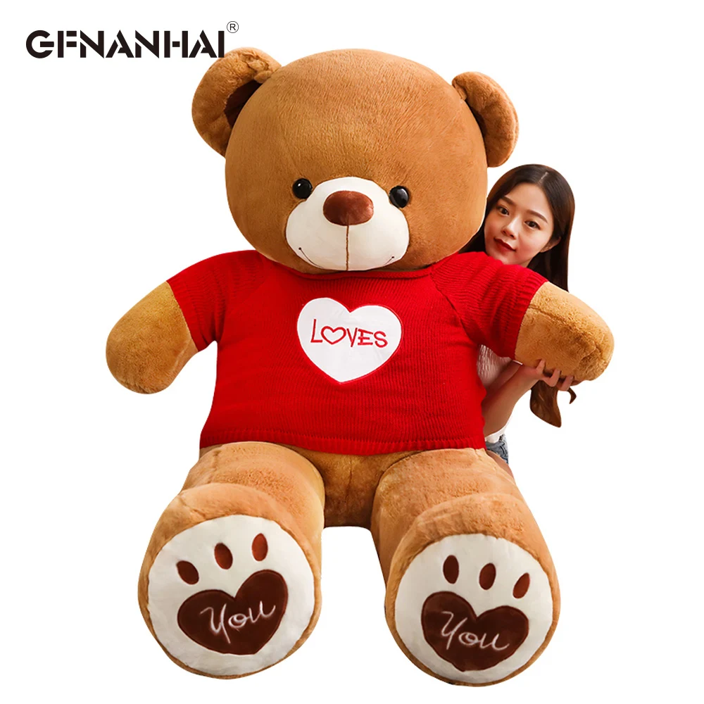 1pc 80/100cm Cute Sweater Teddy Bear Plush Toy Stuffed Animal Bear