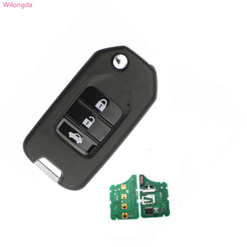 Wilongda 3 кнопки флип складной дистанционный ключ 434 МГц PCF7961X(HITAG3) чип для Honda Fit vezel XRV City Odyssey Key