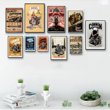 

Abstract Vintage Retro Motorcycle Art Wall Art Paint Wall Decor Canvas Prints Canvas Art Poster Oil Paintings No Frame