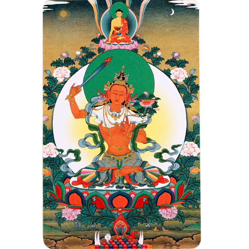 

Tibetan Buddhism Bodhisattva Manjusri Buddha Statue Amulet Buddha Card
