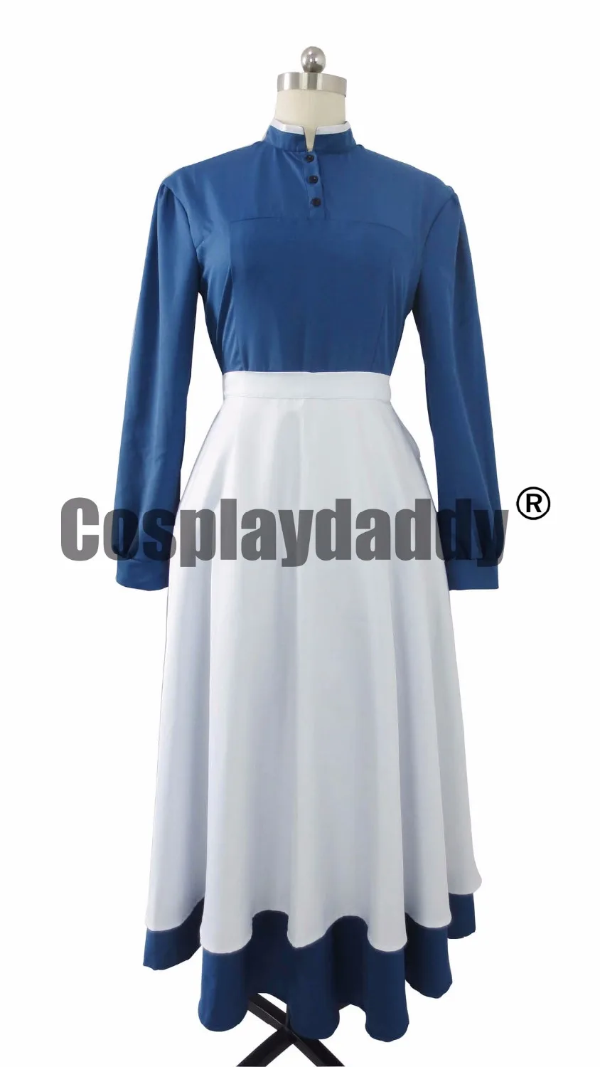 

Howl's Moving Castle Sophie Hatter Cosplay Costume Blue Dress C018