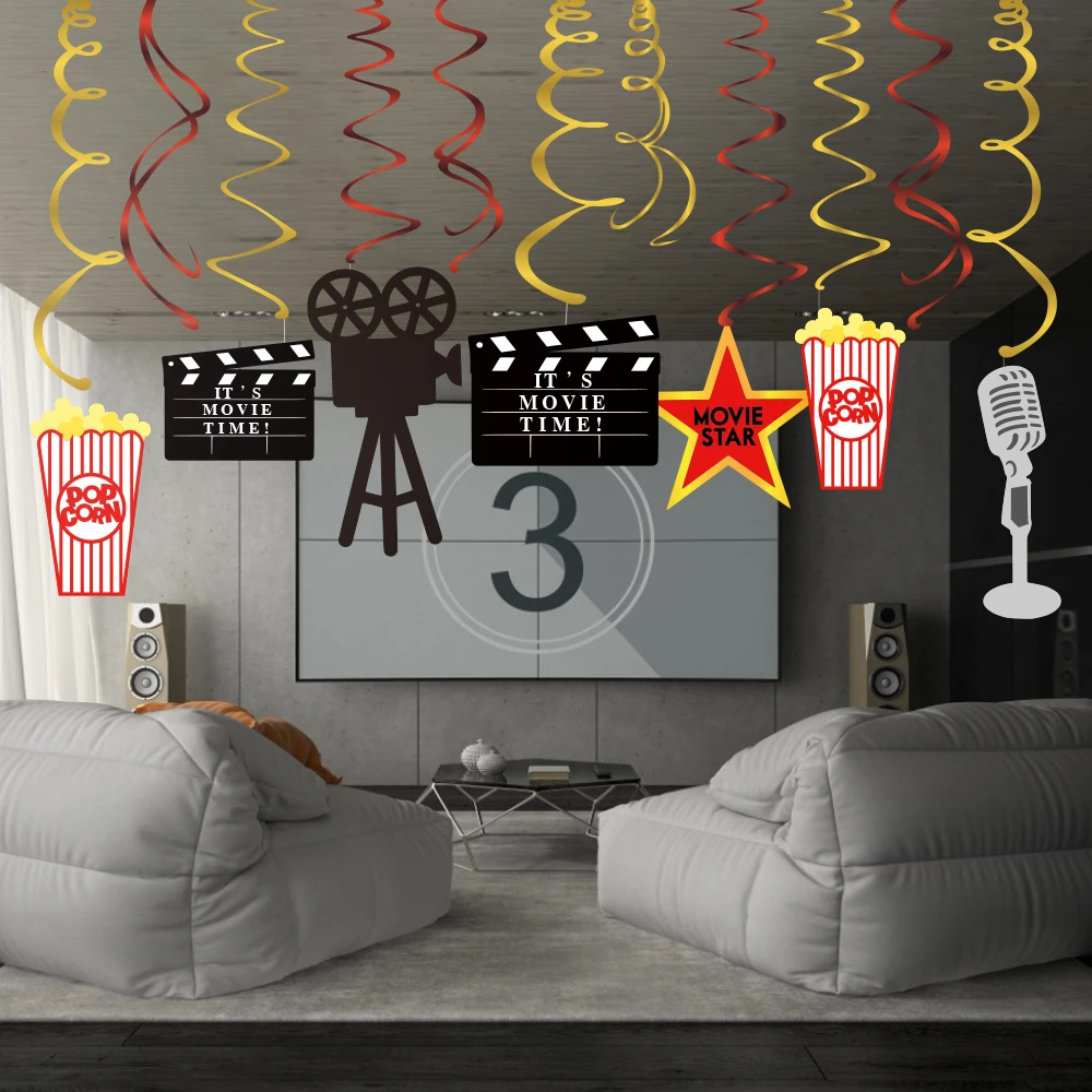30pcs Set Hollywood Movies Theme Party Decorations Pvc Hanging