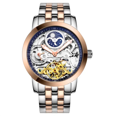 Black Rose Gold 2017ailang новые скелетные роскошные часы Мужские автоматические механические часы Мужская, в деловом, повседневном стиле часы будильник - Цвет: Black Rose Gold