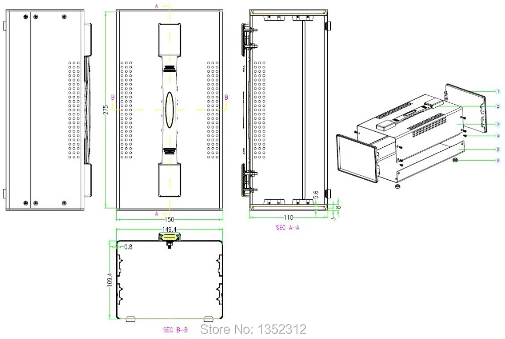 Iron-box-electronic-junction-box-diy-distribution-box-metal-project-box-275-150-110mm-40005-W275
