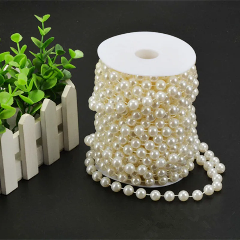 8mm Abs Plastic Faux Pearl Beads Strands Wedding Garland