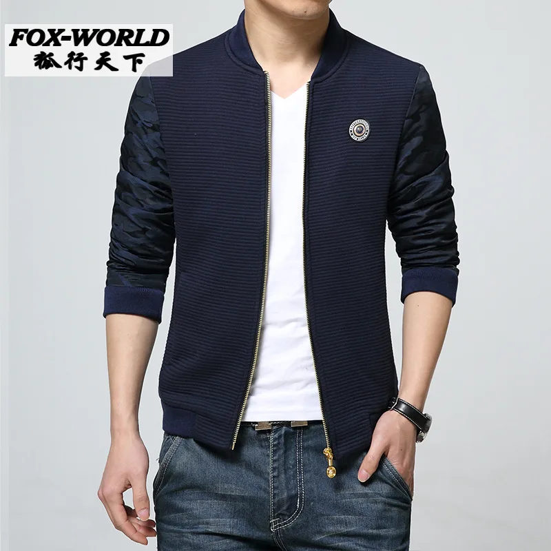 

2016 new fashion spring and autumn male casual jacket patchwork fall mens jackets and coats men's jacket plus size 3X