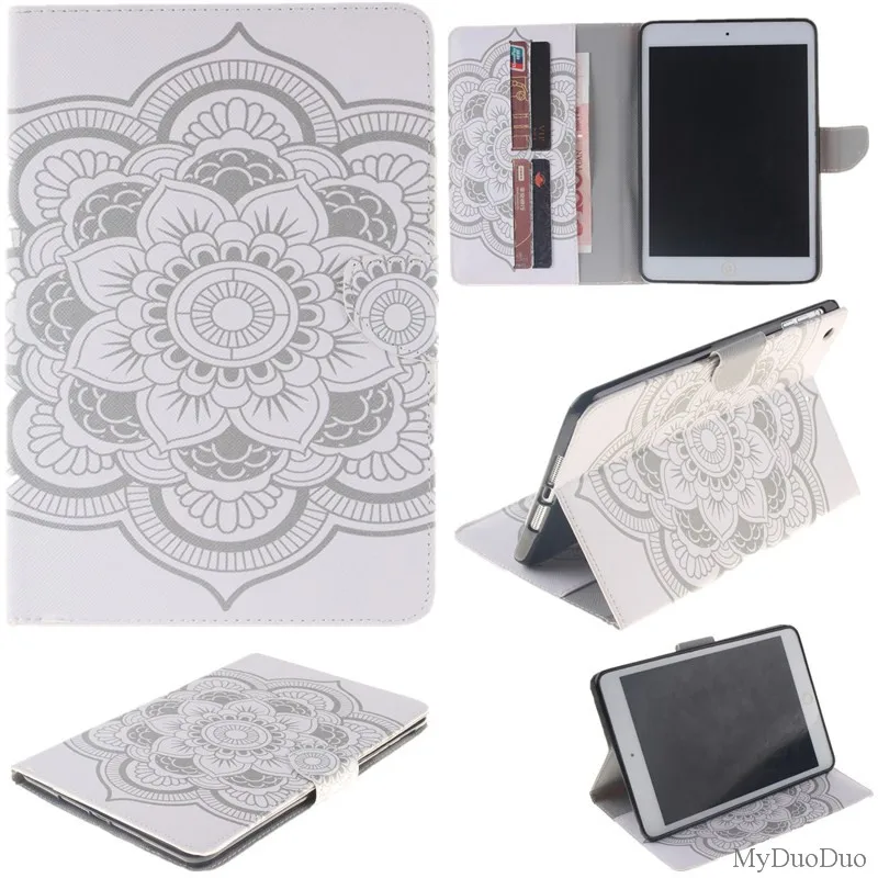 Lovly Flower Flip Wallet Case For Apple iPad Mini Cover For Mini 2 Mini1 Mini 3 Case PU Leather Stand Tablet Cover Case Fundas (10)