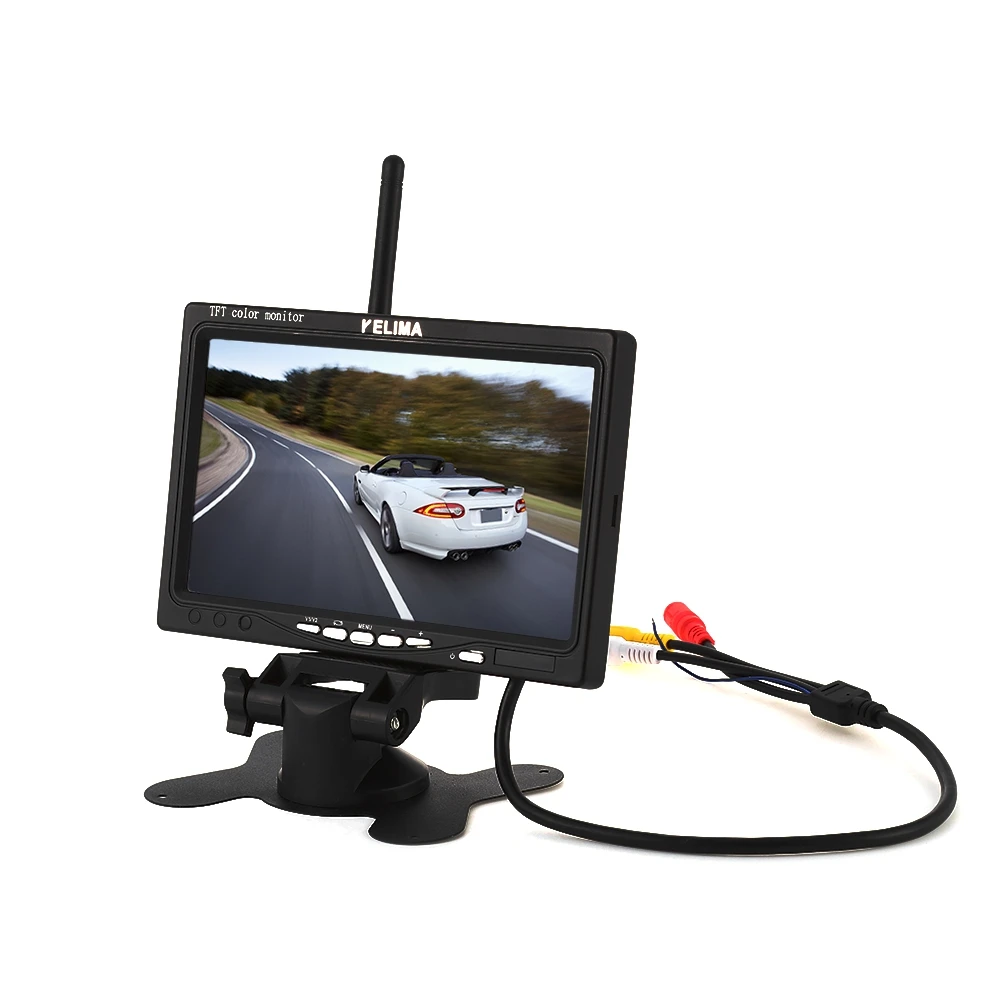 

Free Shipping KELIMA 7 inch Car Display 18 LED Monitor Camera Support Rearview Camera Input
