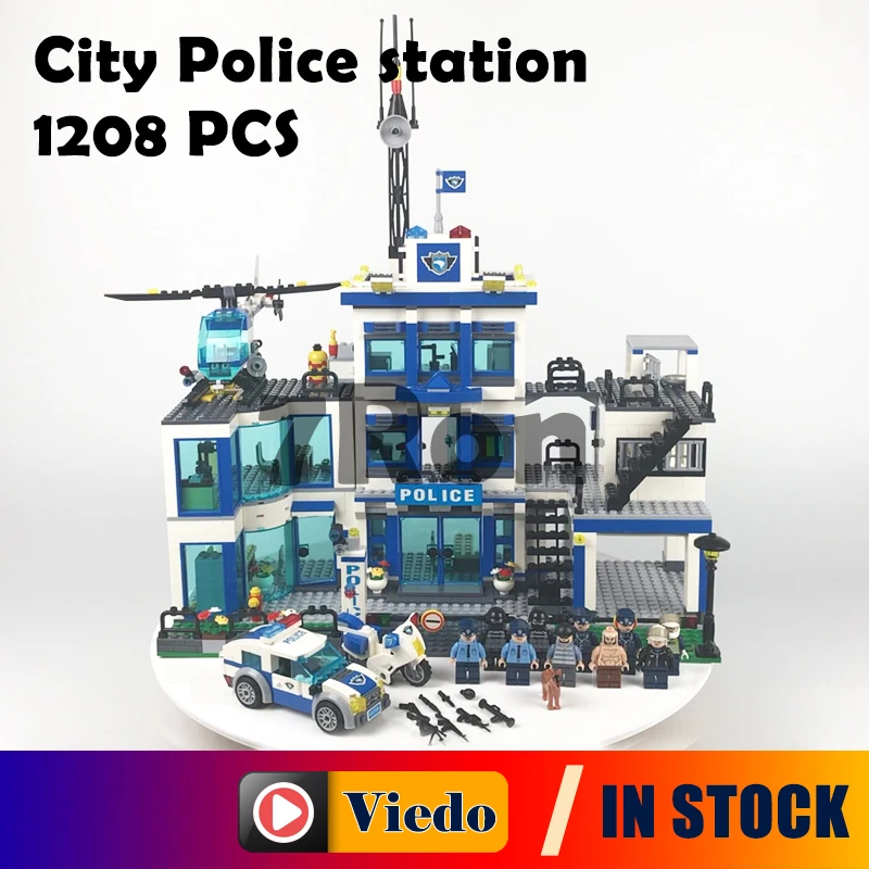 

Model building toys hobbies Police headquarter 7006 Compatible With lego Blocks City Educational DIY Bricks