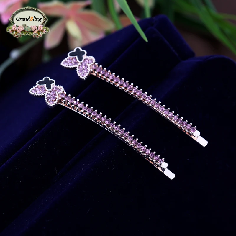 New Arrival Fashion Crystal Butterfly Hair pins Barrette For Girls Hair Jewelry font b Women b