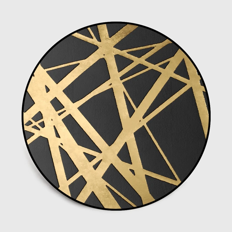 Скандинавское геометрическое золотистое круглое ковровое покрытие для гостиной спальни настольная прикроватная домашний декор коврики для йоги одеяло Противоскользящий коврик
