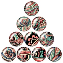 Красивые цветочные узоры цветные узоры 10 шт 12 мм/16 мм/18 мм/25 мм круглые фото стеклянные кабошон демонстрационная плоская задняя часть делая результаты