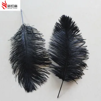

new 50pcs natural black ostrich feather 20-25 cm 8 to 10 inches feathers ornaments plume wedding decoration