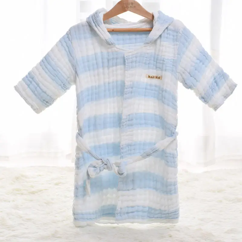

Baby Cotton Soft Gauze Hooded Bathing Robe Bath Beach Towel Cartoon Cute Ear Hoody Newborn Baby Washcloth Baby Things 55*35CM